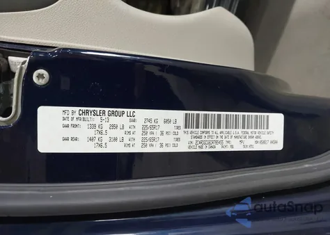 2013 Dodge Grand Caravan Sxt из США, поврежденный, VIN 2C4RDGCG6DR785455